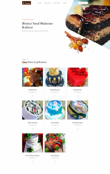 Pasta Fe Web Sitesinin Anasayfa Tasarımı